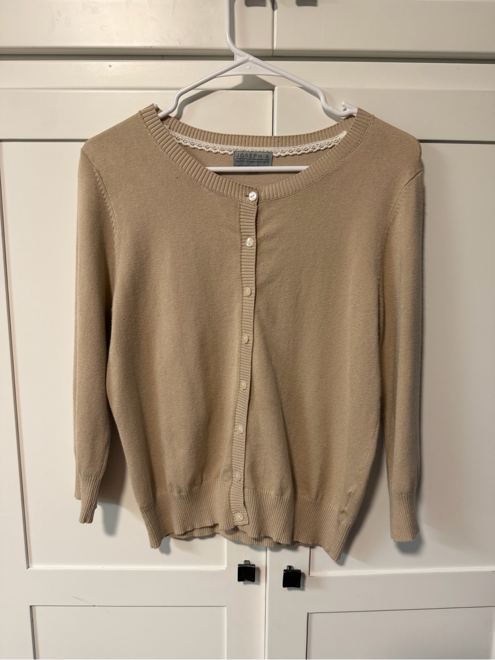 Joseph A Beige Button-Front Cardigan